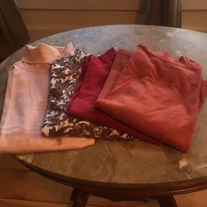 Pkg of 3 mock turtle necks & 1 turtle neck.